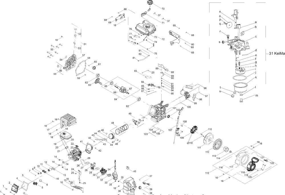 670-Wuc General Assembly Diagram and Parts List for 670-WUC 208cc Cub Cadet Snow Blower